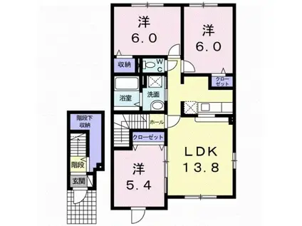 ディアコートM.Y(3LDK/2階)の間取り写真