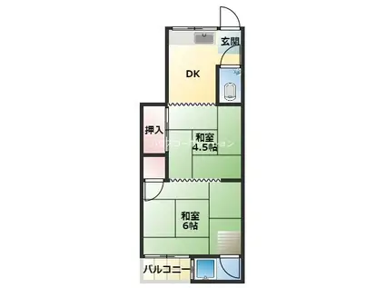 坂田文化(2DK/1階)の間取り写真