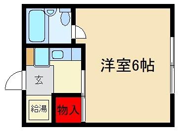 シャルム岡山手(1K/1階)の間取り写真