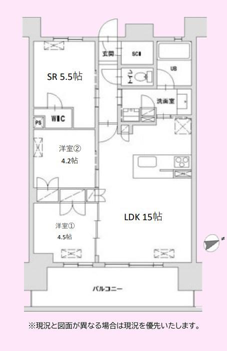 八王子レジデンス(2SLDK/2階)の間取り写真