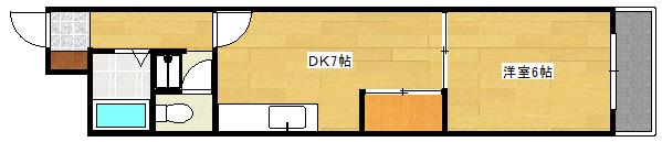 YSビル(1DK/6階)の間取り写真