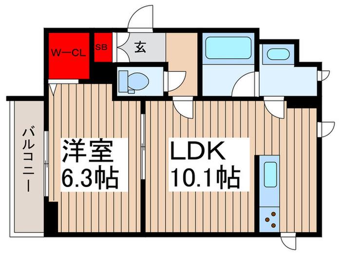 シュ シュ(1LDK/3階)の間取り写真