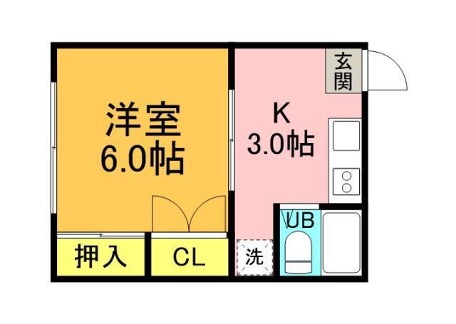 広島高速交通アストラムライン 大塚駅(広島) 徒歩11分 2階建 築37年(1K/1階)の間取り写真