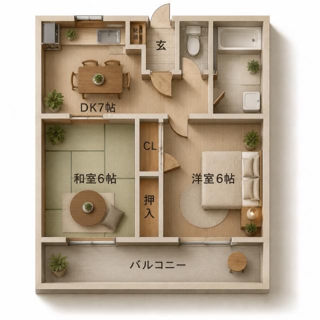 エメラルドマンション(2DK/2階)の間取り写真