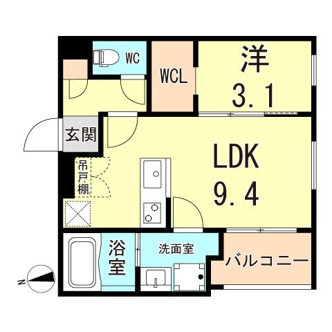 REGALEST武庫川駅南(1LDK/1階)の間取り写真