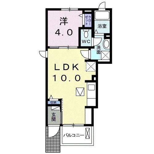しいの木B(1LDK/1階)の間取り写真