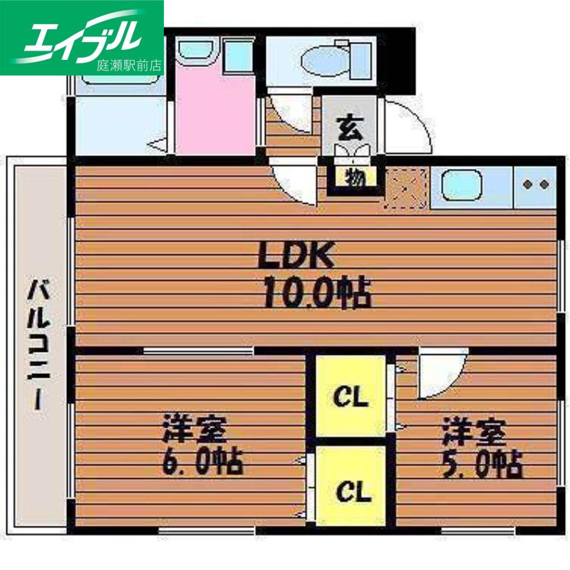グランドメゾン(2LDK/2階)の間取り写真