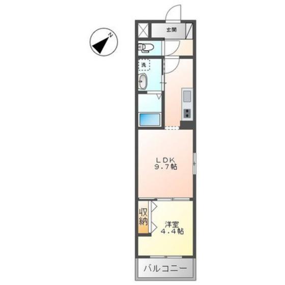 エトワール(1LDK/5階)の間取り写真