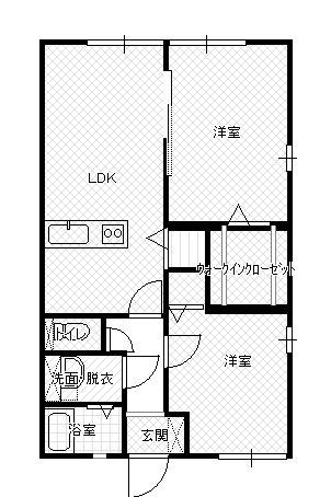 LA TERRE I(2LDK/1階)の間取り写真