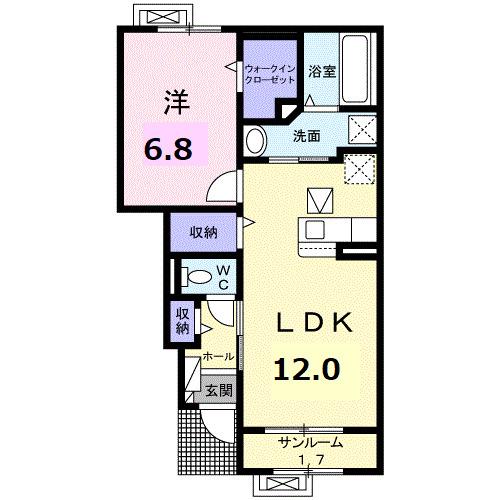 ユートピア・ホーム(1LDK/1階)の間取り写真