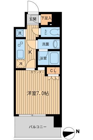 エルシア五反田(1K/6階)の間取り写真