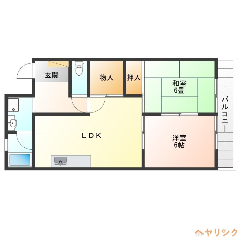 シェモア(2LDK/5階)の間取り写真