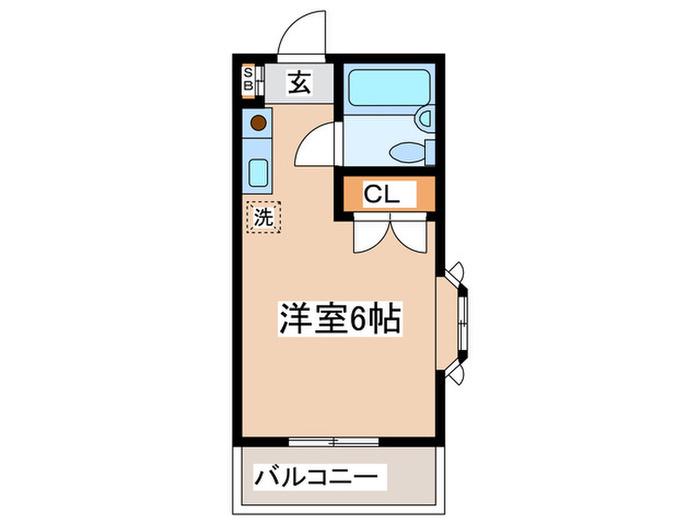 エクレール仙川PARTII(ワンルーム/2階)の間取り写真