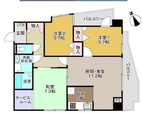 マホロバ(3LDK/4階)の間取り写真