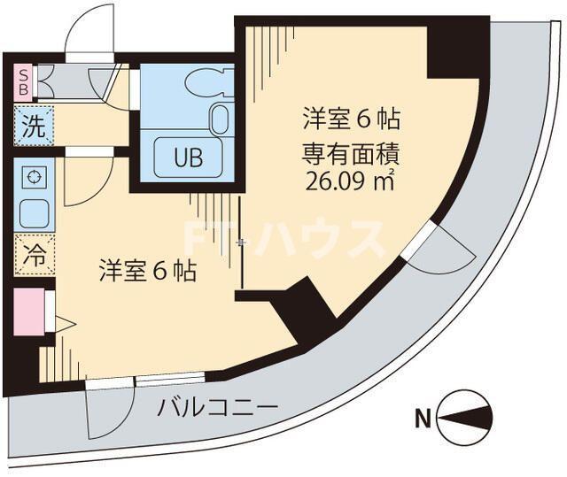 ベイステート安間(1DK/7階)の間取り写真