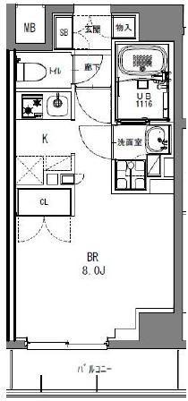 S-RESIDENCE日本橋馬喰町(1K/9階)の間取り写真