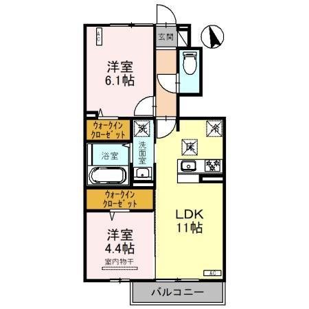 オルテンシア(2LDK/1階)の間取り写真