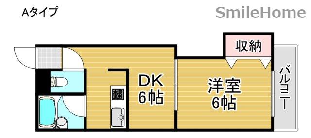 サニーハイツ住吉(1DK/4階)の間取り写真