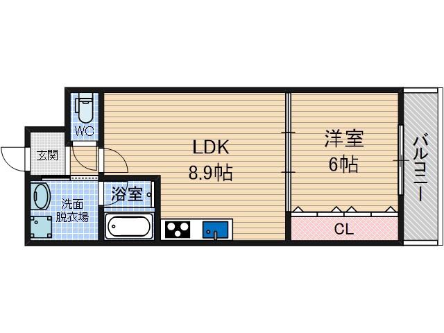 リブ・シャイン青葉丘南(1LDK/3階)の間取り写真