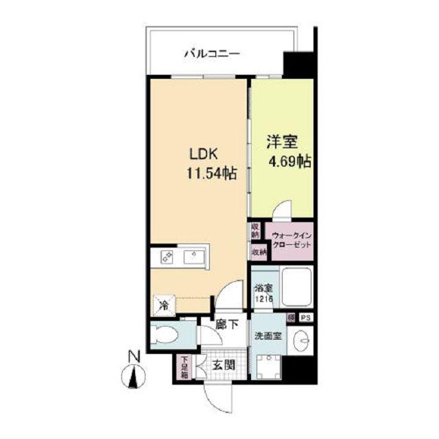 カーサレグラス福島野田(1LDK/5階)の間取り写真