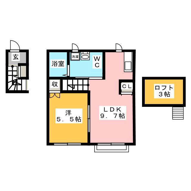 フェリース(1LDK/2階)の間取り写真
