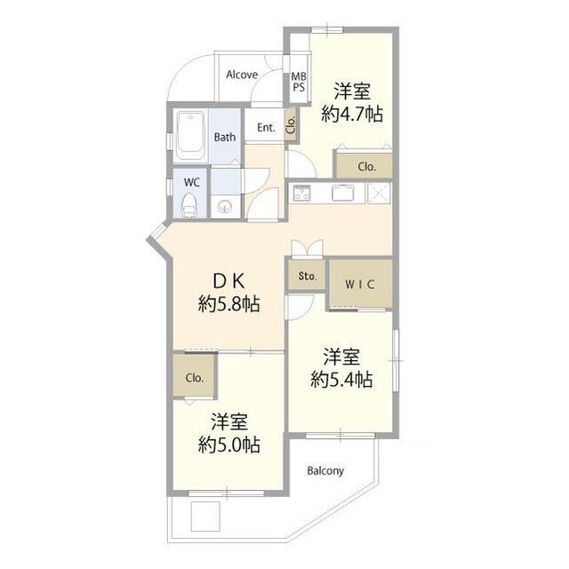 マック西が丘ホームズ(3DK/2階)の間取り写真