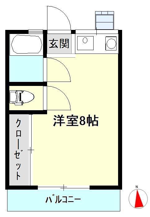 ベルダアルボ(ワンルーム/2階)の間取り写真