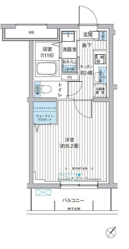 クラルテラセ新宿富久(1K/3階)の間取り写真