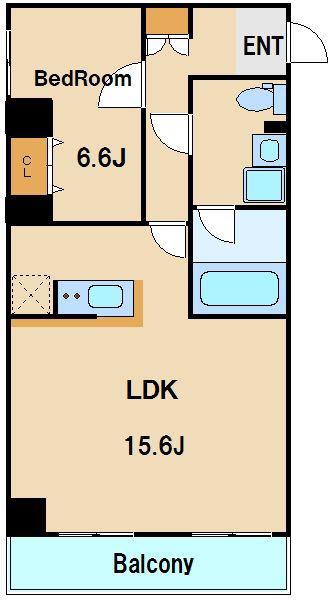 エスティメゾン高円寺(1LDK/3階)の間取り写真