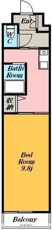 クレセール・サン(1K/8階)の間取り写真