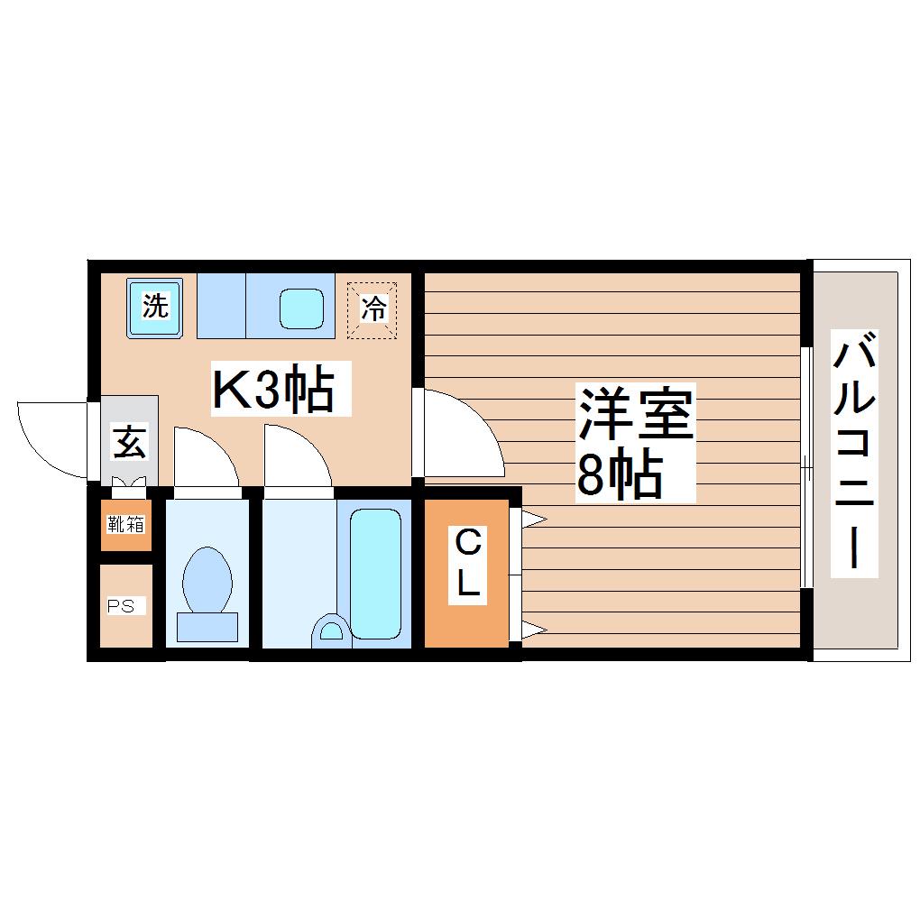 パルグランドマンション(1K/2階)の間取り写真