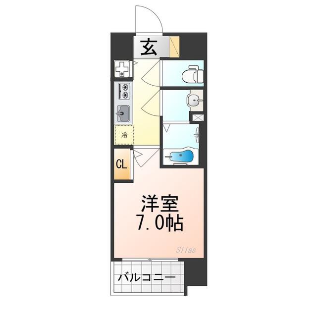 ベラジオレガシー葛野大路八条(1K/8階)の間取り写真