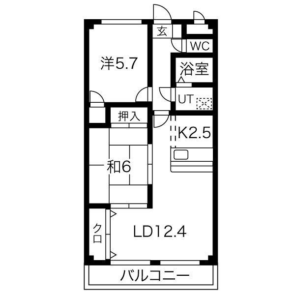 BELLE DEMEURE(2LDK/4階)の間取り写真