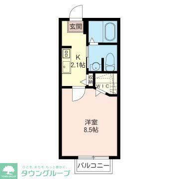 グランシャリオ(1K/2階)の間取り写真