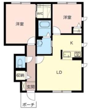 パルテール加古川 A棟(3LDK/1階)の間取り写真