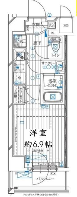 REGARIZ溝の口(1K/3階)の間取り写真
