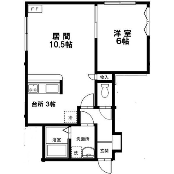 エルベスト南郷(1LDK/3階)の間取り写真