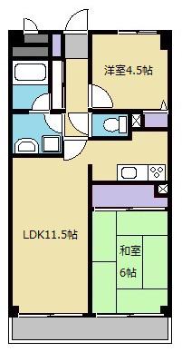 レイウッド蒲町(2LDK/3階)の間取り写真