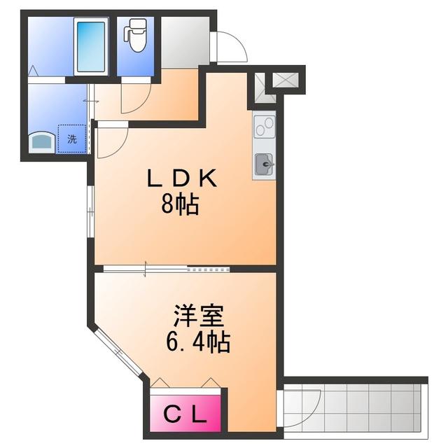 フジパレス岸和田駅前I番館(1LDK/1階)の間取り写真