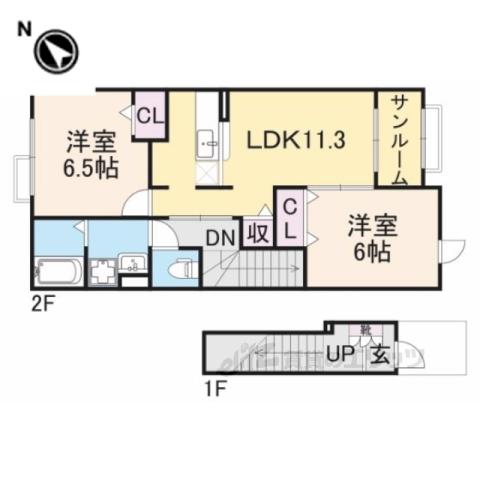 シュティルラント Ⅱ(2LDK/2階)の間取り写真