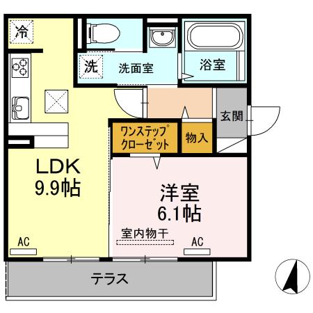 セジュールエム(1LDK/1階)の間取り写真
