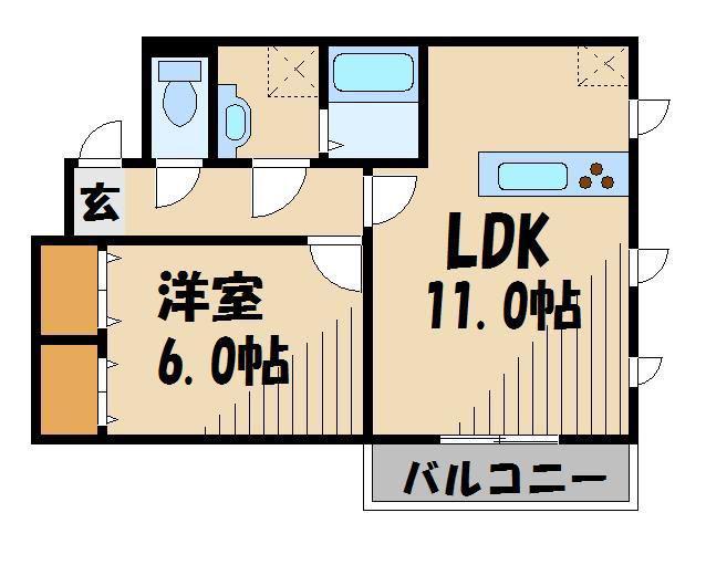 MAISON DU SOLEIL(1LDK/2階)の間取り写真
