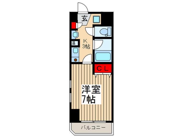 ソレアード・セイス(1K/7階)の間取り写真