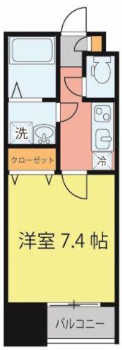シェルグランデ東口(1K/5階)の間取り写真