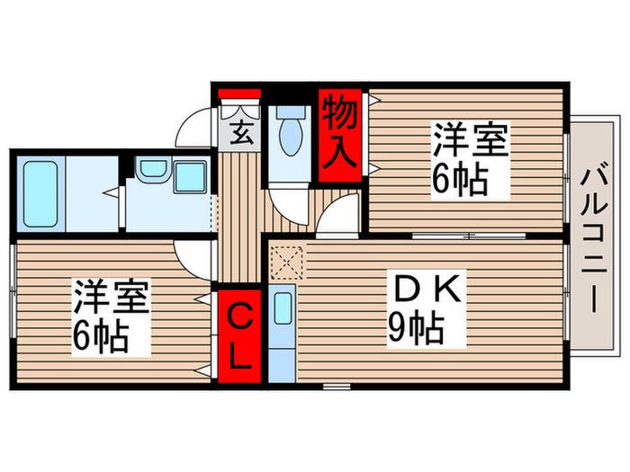 フローラ春(2DK/2階)の間取り写真