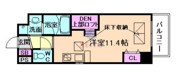 ドルチェヴィータ新大阪(ワンルーム/2階)の間取り写真