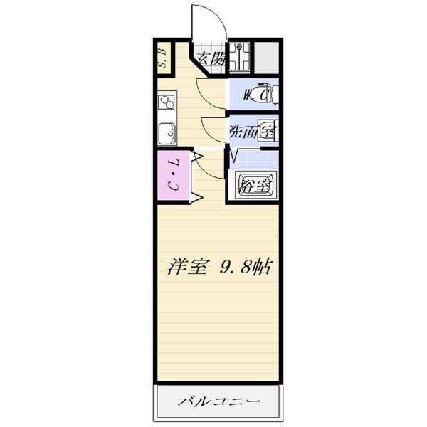 MAISON I NO.3(1K/6階)の間取り写真
