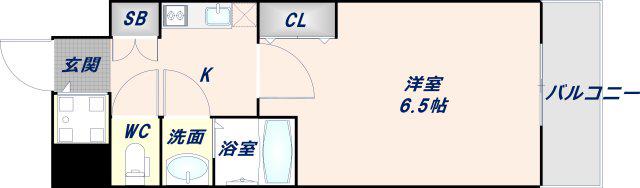 スワンズシティ大阪エスクレア(1K/5階)の間取り写真