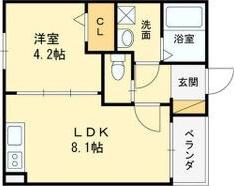 ALEGRIA喜連東(1LDK/2階)の間取り写真