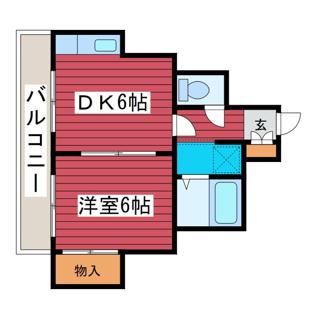 プルーデンス西岡(1DK/4階)の間取り写真